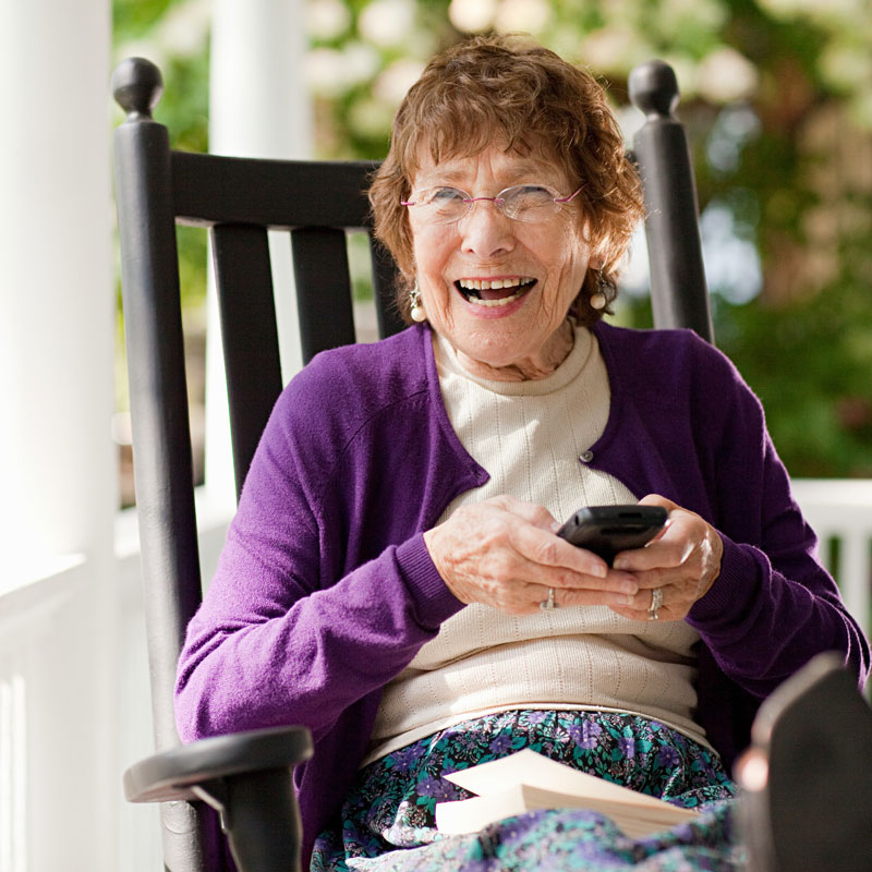 elderly woman smiling