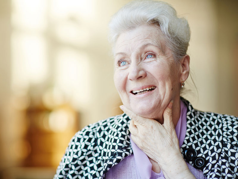 elderly woman smiling